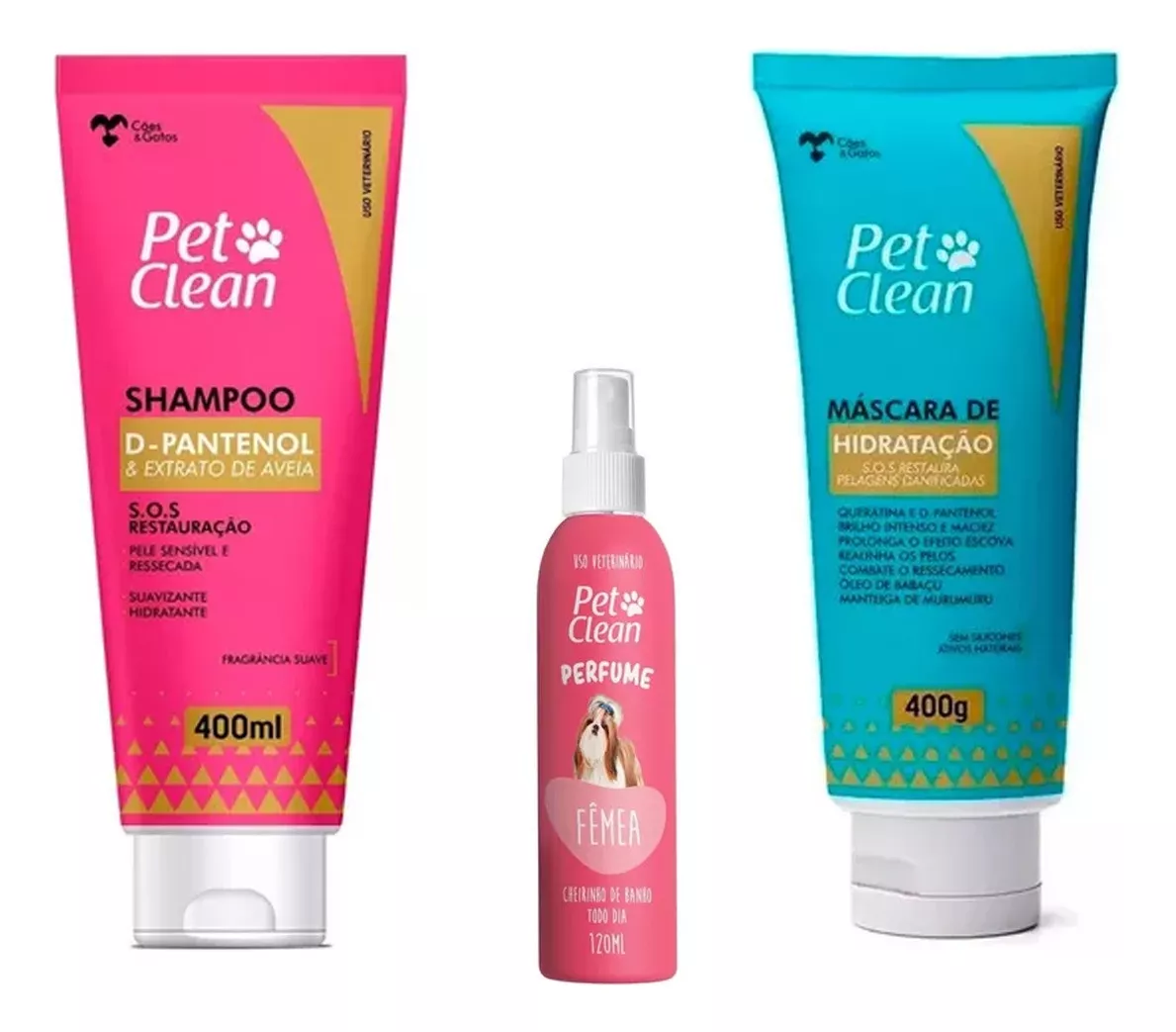Kit P/pets Shampoo 400ml + Máscara 400g +perfume 120ml